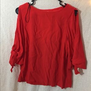 🌿 h&m red tie sleeve blouse 🌿
